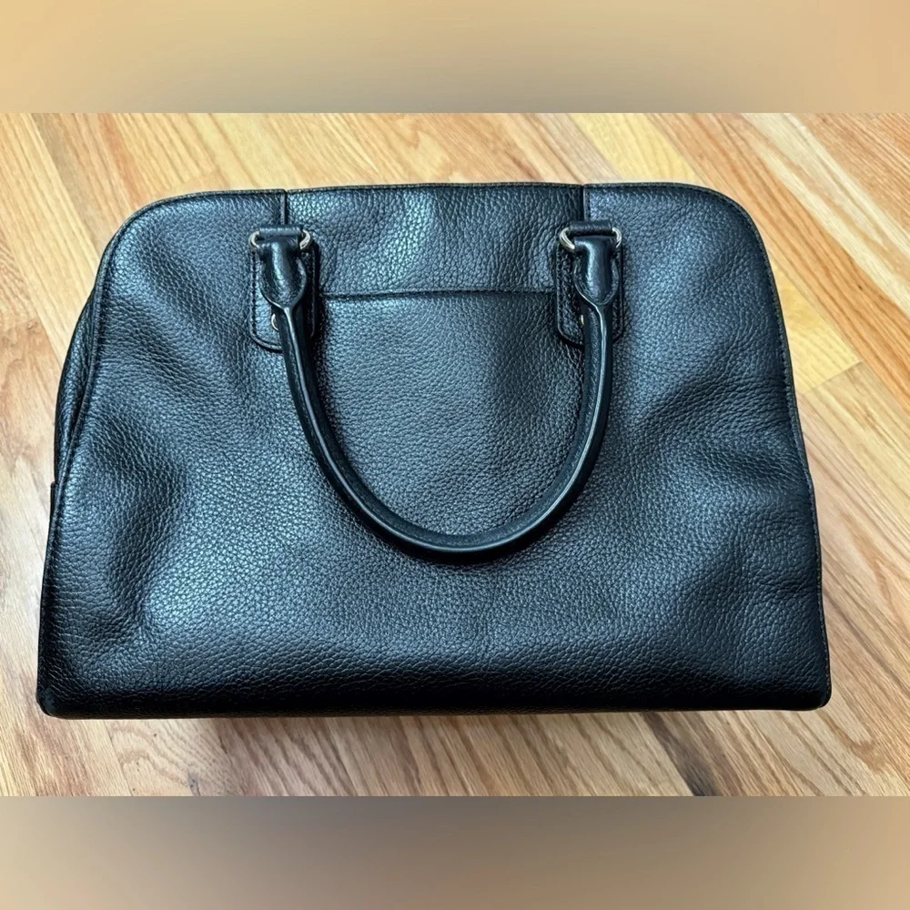 Michael Kors Black Soft Pebbled Leather Handle Purse Satchel